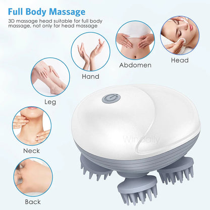 Virelia™ ScalpEase - Masajeador eléctrico para cuero cabelludo con masaje profundo, relajación muscular y cuidado diario.