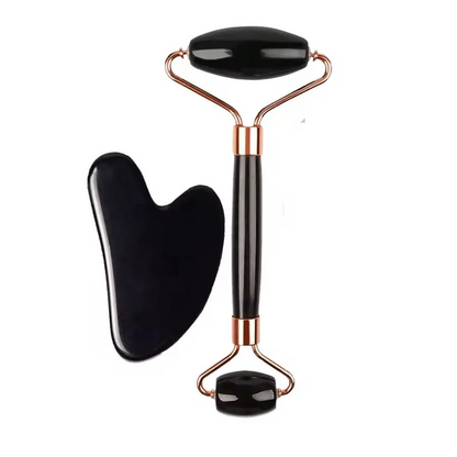 Virelia™ Crystal Sculpt-Set de rodillo facial de hielo y Gua Sha diseñado para reafirmar, esculpir el contorno facial y aportar una sensación de frescura revitalizante.