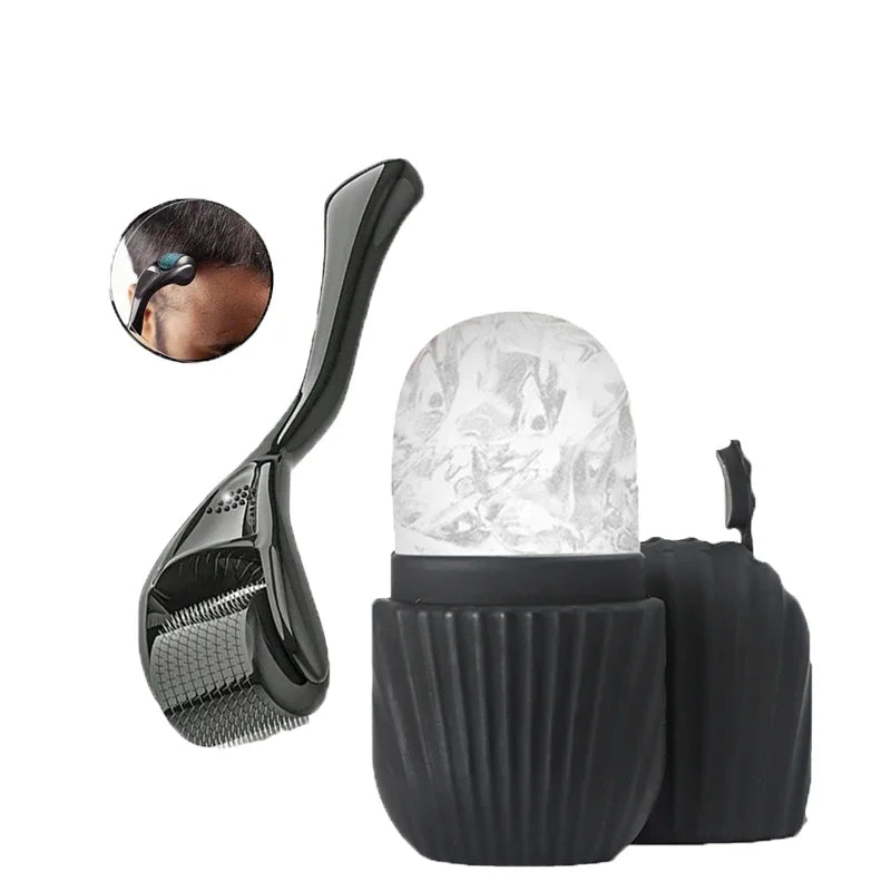 Virelia™ Crystal Sculpt-Set de rodillo facial de hielo y Gua Sha diseñado para reafirmar, esculpir el contorno facial y aportar una sensación de frescura revitalizante.