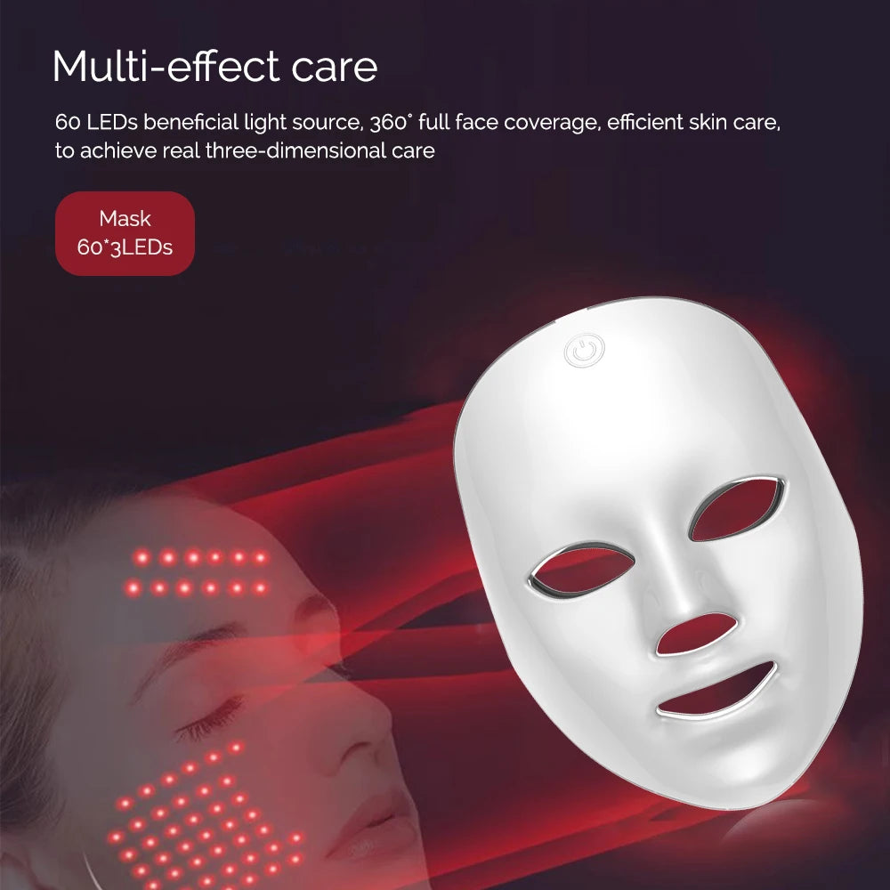 Virelia™ Máscara LED Pro-Tecnología LED de 7 colores para una piel más firme, luminosa y rejuvenecida.