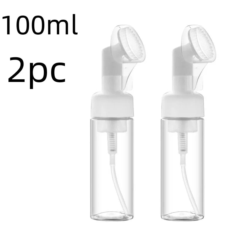 Virelia™ FoamGlow Brush-Dispensador de espuma facial de 100 ml con cepillo de silicona integrado para una limpieza suave, práctica y profunda.