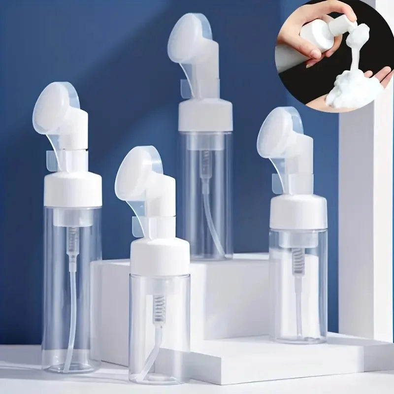 Virelia™ FoamGlow Brush-Dispensador de espuma facial de 100 ml con cepillo de silicona integrado para una limpieza suave, práctica y profunda.