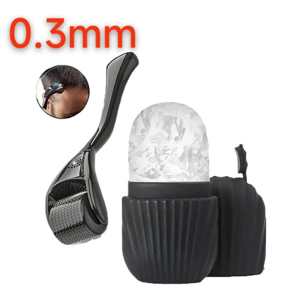 Virelia™ Crystal Sculpt-Set de rodillo facial de hielo y Gua Sha diseñado para reafirmar, esculpir el contorno facial y aportar una sensación de frescura revitalizante.