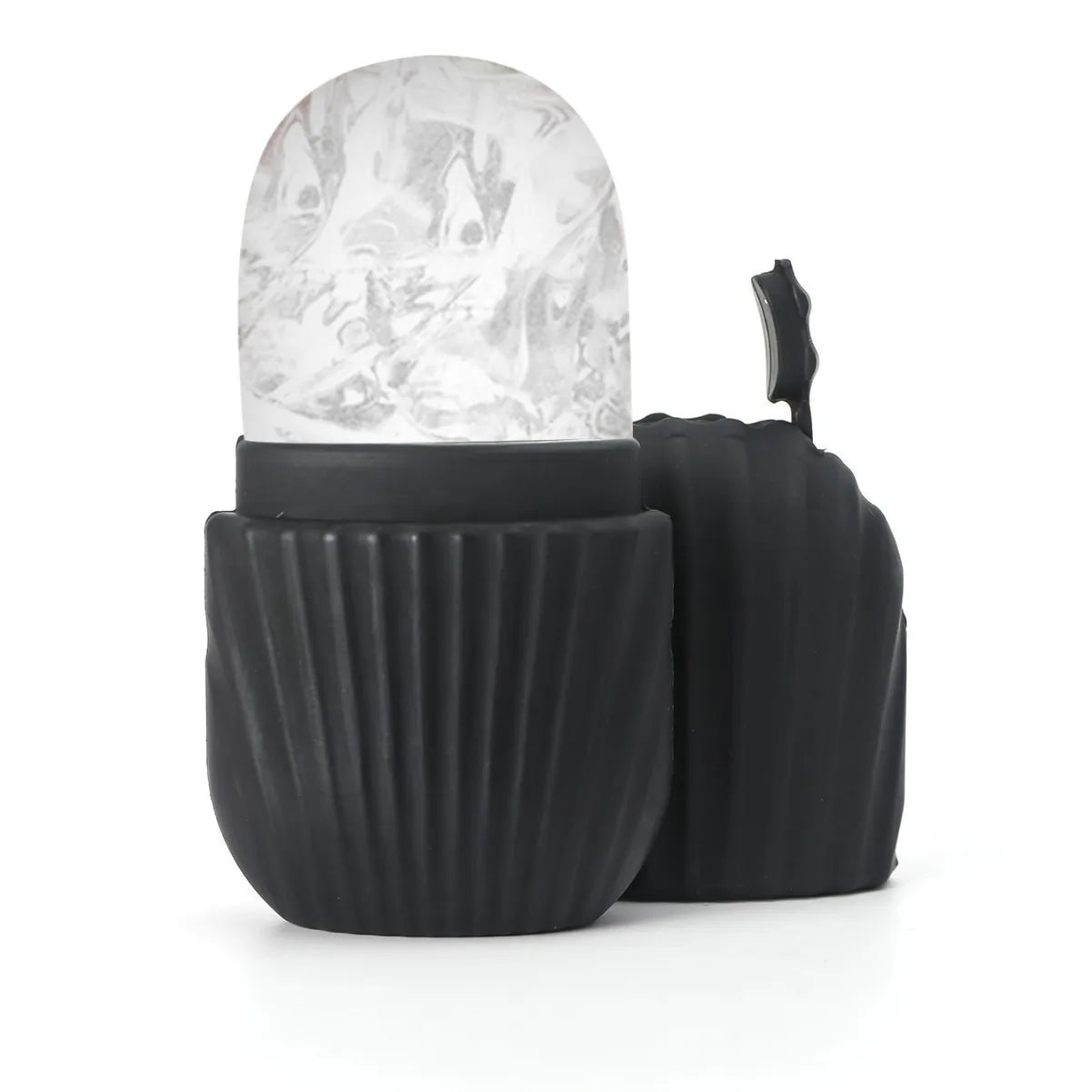 Virelia™ Crystal Sculpt-Set de rodillo facial de hielo y Gua Sha diseñado para reafirmar, esculpir el contorno facial y aportar una sensación de frescura revitalizante.