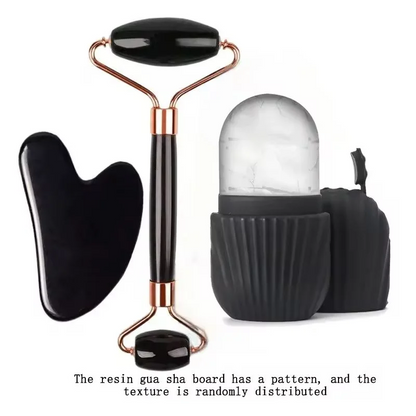 Virelia™ Crystal Sculpt-Set de rodillo facial de hielo y Gua Sha diseñado para reafirmar, esculpir el contorno facial y aportar una sensación de frescura revitalizante.