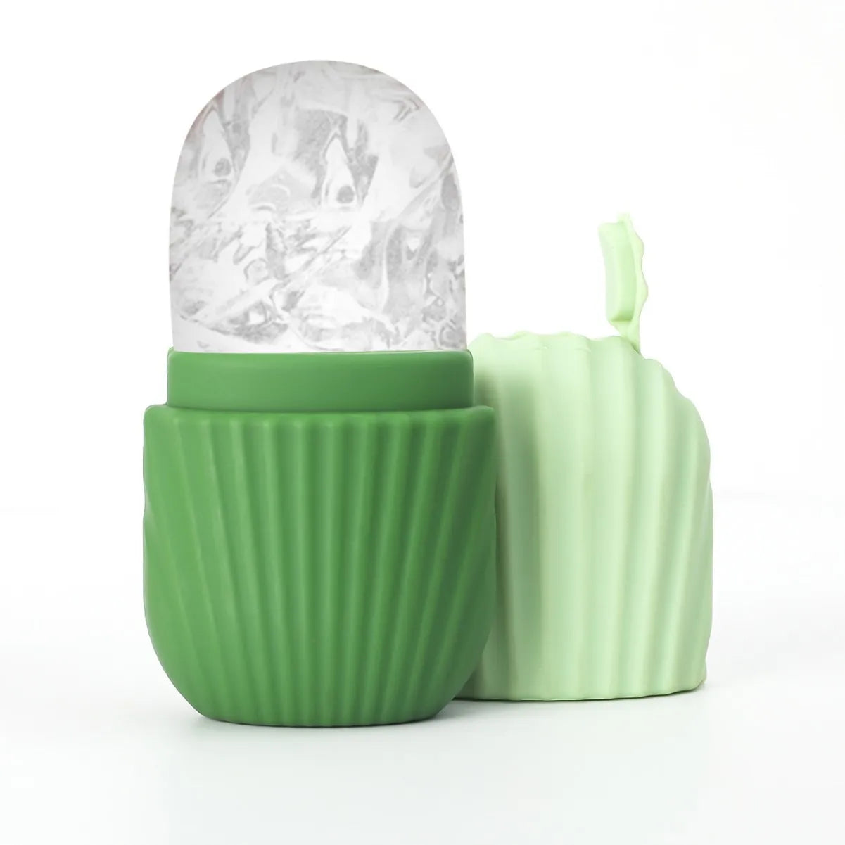Virelia™ Crystal Sculpt-Set de rodillo facial de hielo y Gua Sha diseñado para reafirmar, esculpir el contorno facial y aportar una sensación de frescura revitalizante.