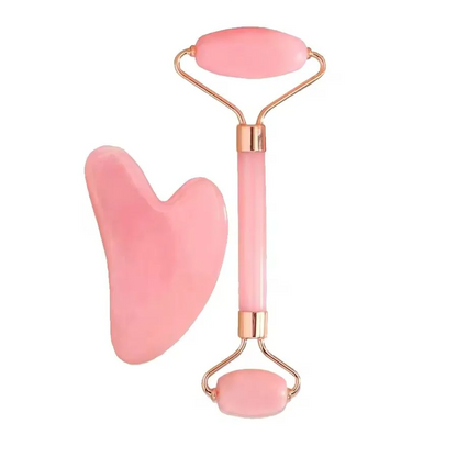 Virelia™ Crystal Sculpt-Set de rodillo facial de hielo y Gua Sha diseñado para reafirmar, esculpir el contorno facial y aportar una sensación de frescura revitalizante.