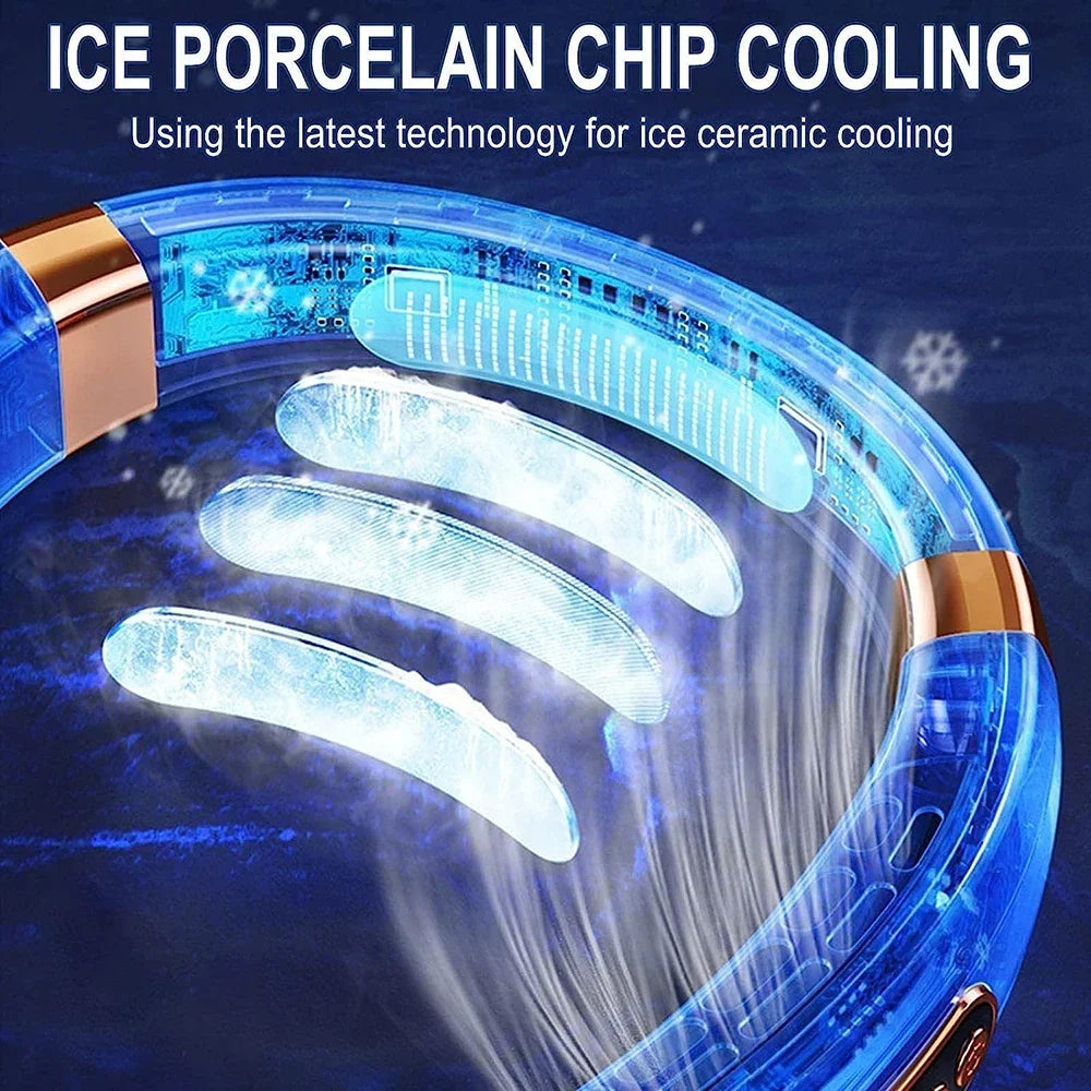 Virelia™ AirFlow Pro-Ventilador de cuello inalámbrico con diseño sin aspas, pantalla digital y batería recargable para una sensación de frescura donde quieras.